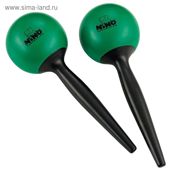 Маракасы Nino Percussion NINO582GR  пластиковые, круглые на ручке, зеленые