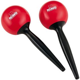 

Маракасы Nino Percussion NINO582R пластиковые, круглые на ручке, красные