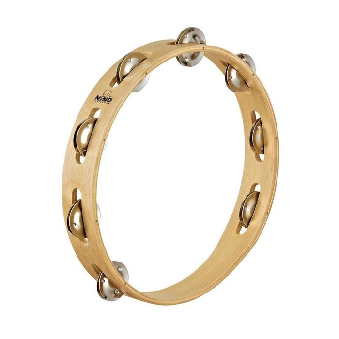 Тамбурин Nino Percussion NINO14 10", один ряд бубенцов, без пластика
