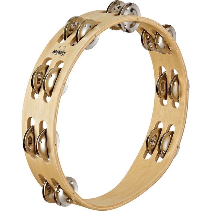 Тамбурин Nino Percussion NINO15 10", два ряда бубенцов, без пластика