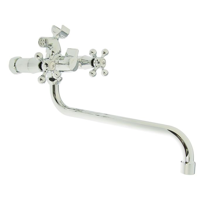 Смеситель для ванны Zollen Dortmund DO62420341, двухрычажный, с душевым набором, хром