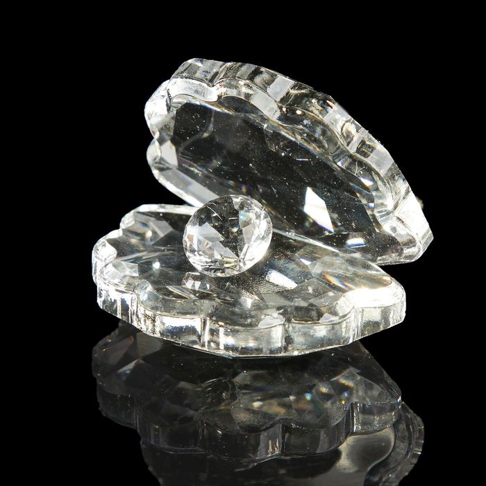 Сувенир стекло "Ажурная ракушка с бриллиантом" 5х5,2х4,2 см