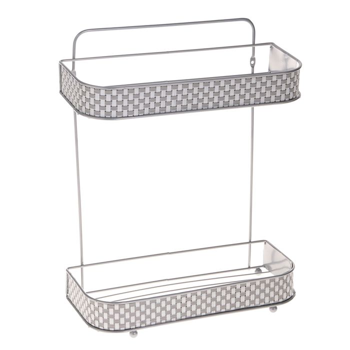 Полка 2х-ярусная "Корзинка", цвет серый