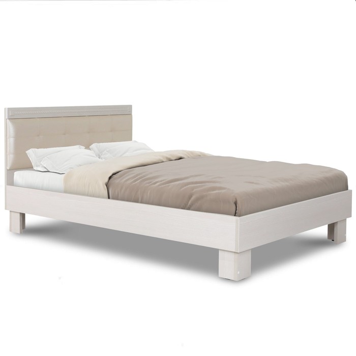 Кровать «Азалия 1200 М», без ПМ, 1200 × 2000 мм, цвет бодега белый / белый пунто