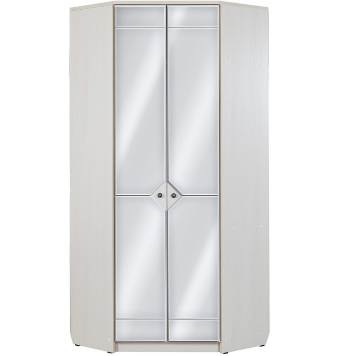 Шкаф угловой с зеркалом «Азалия 23» Бодега белая шкаф двухстворчатый азалия 22 цвет бодега белая