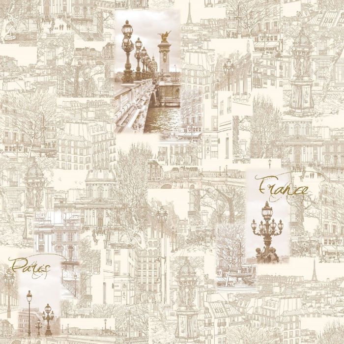 Обои виниловые на бумажной основе Wallberry 2893 "Франс", 0,53х10 м