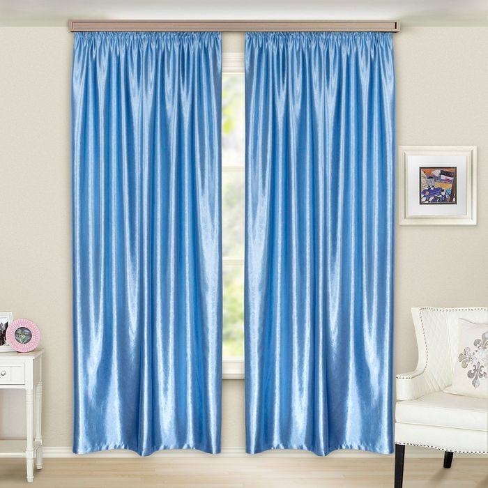 Шторы портьерные "Водевиль" блэкаут 135х260 (2шт), 213 гр/м2, полиэстер 100%,светло-синий