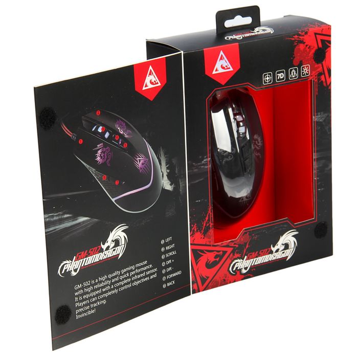 Игровая мышь Xtrike Me GM-502, USB 6-ти кноп, оптическая, 4 цветная подсветка.