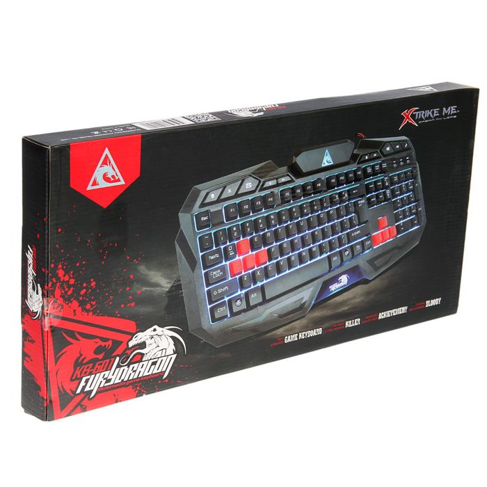 Клавиатура Xtrike Me KB-601, 3 цветная подсветка,104+19 клавиш.