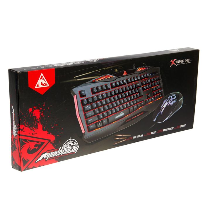 Игровой комплект Xtrike Me MK-801, (клавиатура и 6-кноп.опт.мышь с 7-цвет.подсветкой).