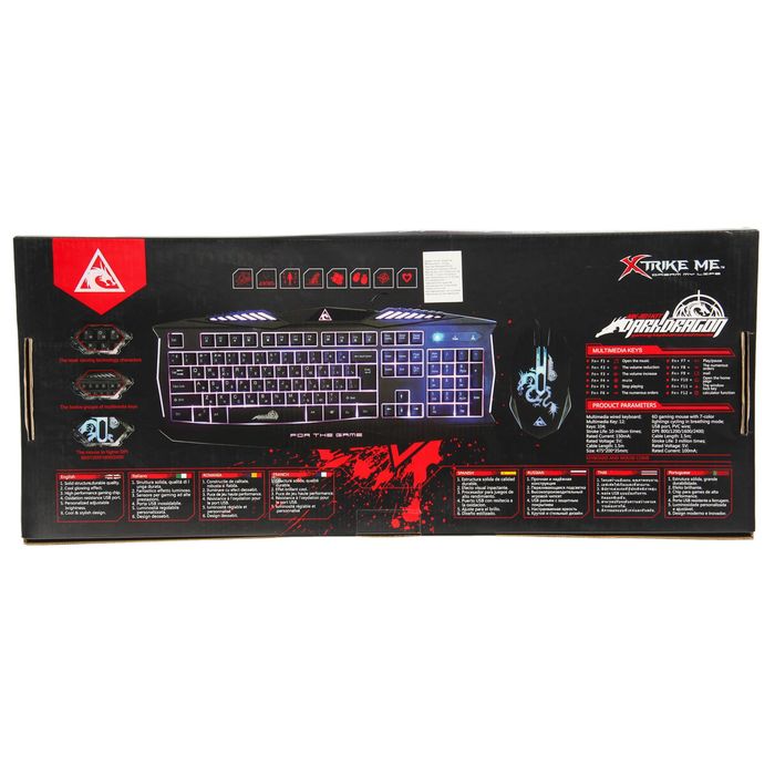Игровой комплект Xtrike Me MK-801, (клавиатура и 6-кноп.опт.мышь с 7-цвет.подсветкой).