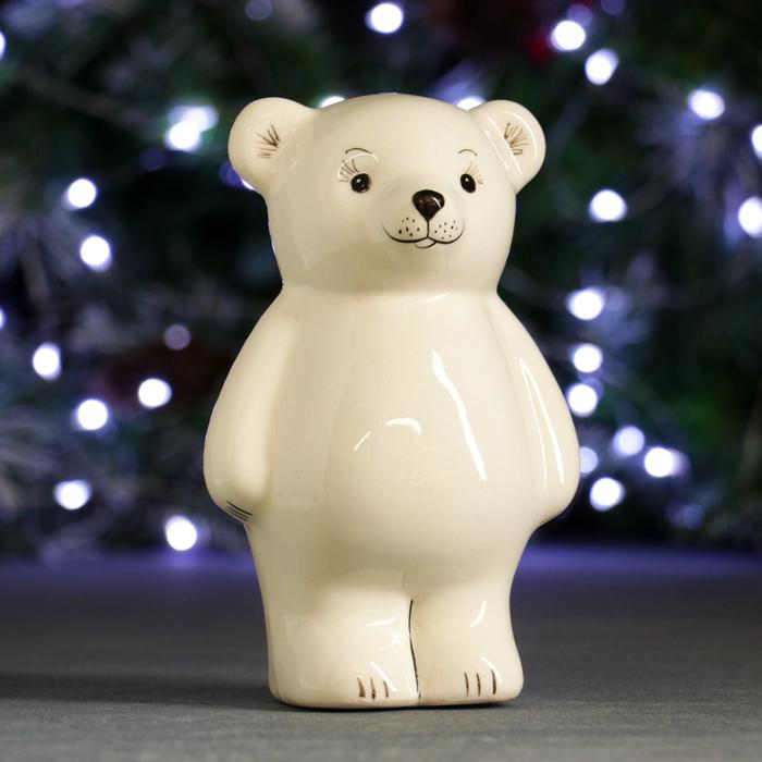 Копилка "Медвежонок" белый, 16см