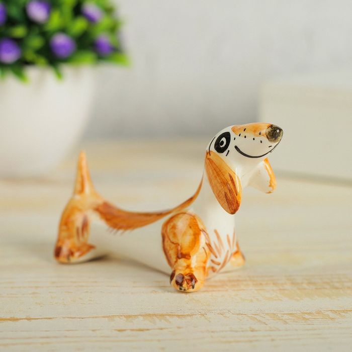 Фигурка «Таксик», майолика, 10 см, микс