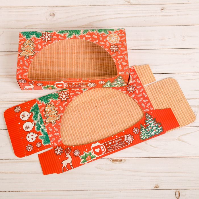 Коробочка для пончиков «Теплого чаепития», 10 х 20 х 5 см