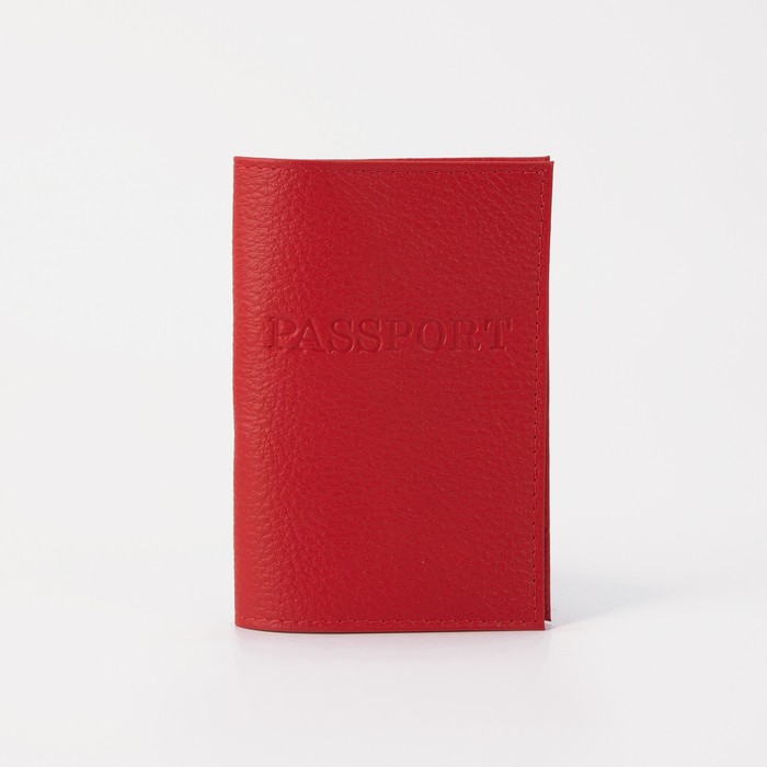Обложка для паспорта, загран, флотер, цвет алый