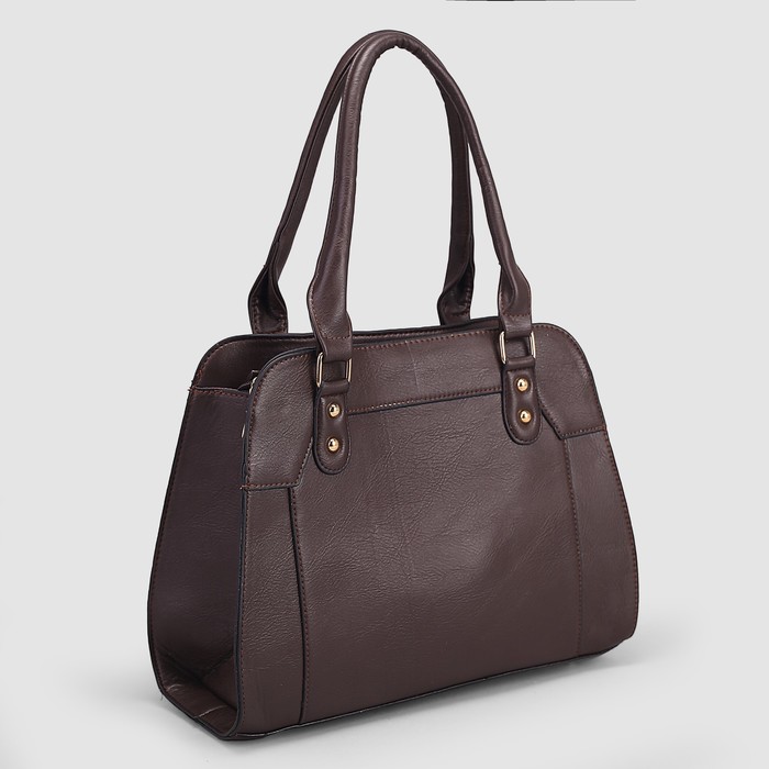 Сумка женская, отдел с перегородкой на молнии, наружный карман, цвет коричневый