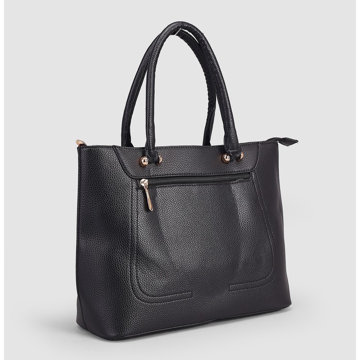 Сумка женская, отдел с перегородкой на молнии, 2 наружных кармана, цвет чёрный