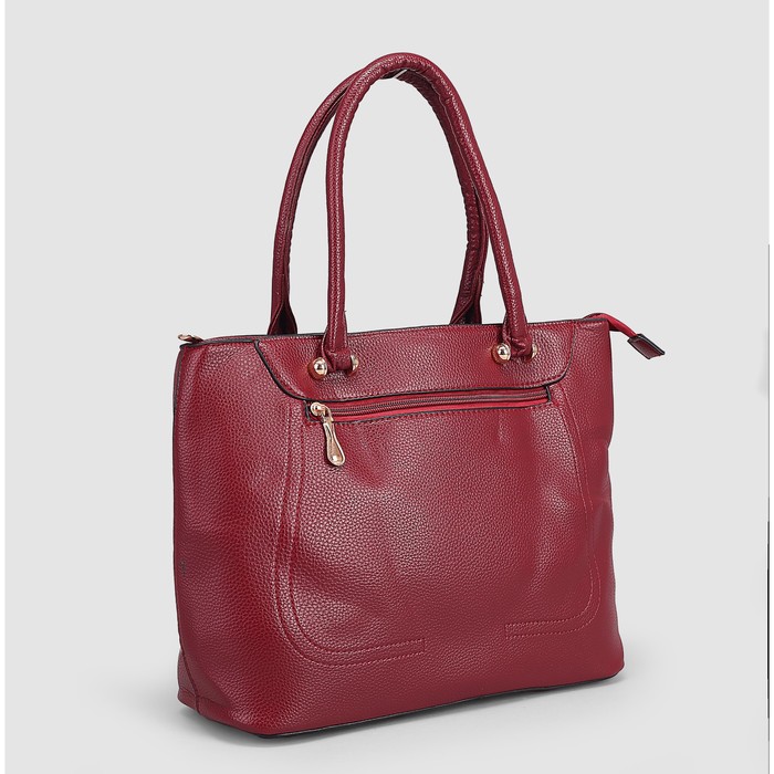 Сумка женская, отдел с перегородкой на молнии, 2 наружных кармана, цвет бордовый