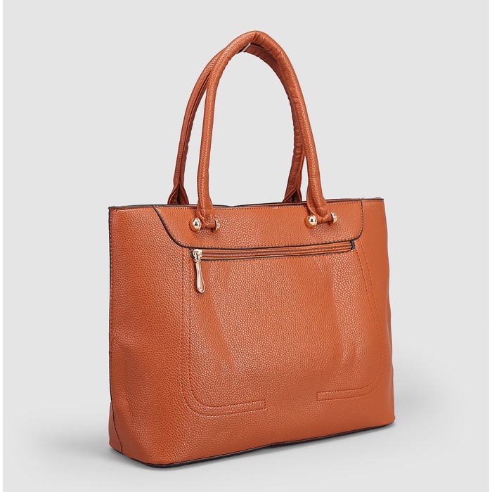 Сумка женская, отдел с перегородкой на молнии, 2 наружных кармана, цвет рыжий