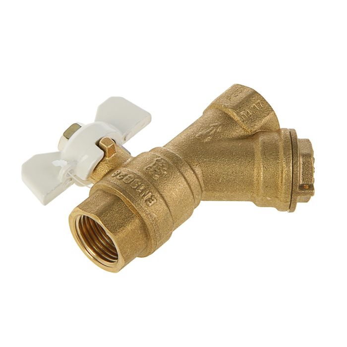 Кран шаровый ProFactor, 1/2" внутренняя резьба, с фильтром, бабочка