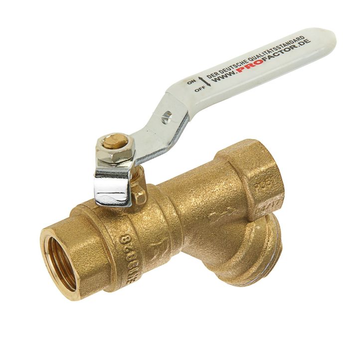Кран шаровый ProFactor, 1/2" внутренняя резьба, с фильтром, рычаг