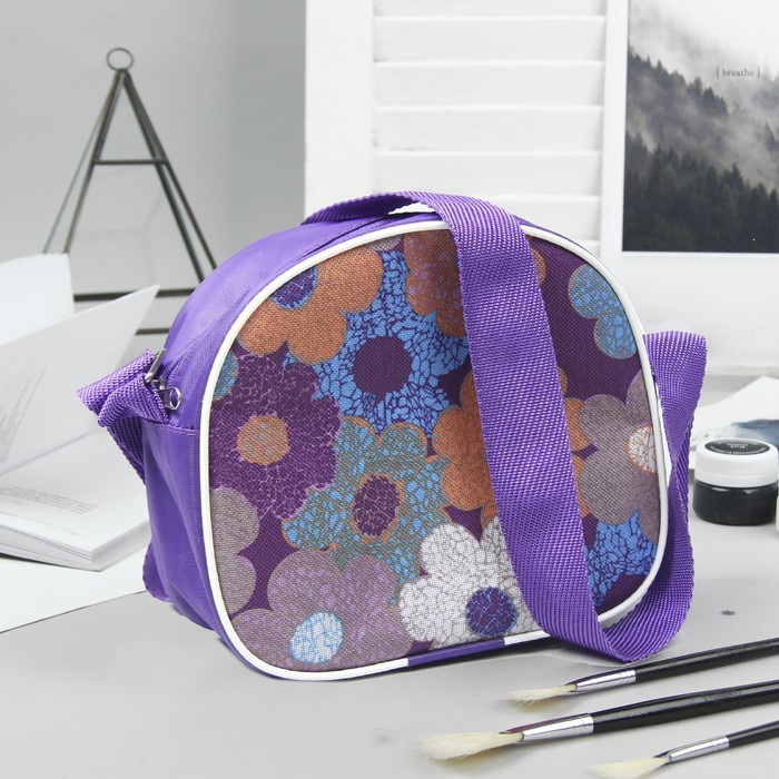 Сумка детская "Цветы", отдел на молнии, цвет фиолетовый