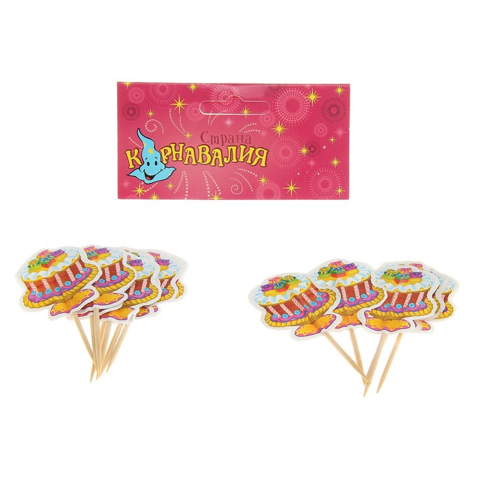 Шпажки для канапе "Тортик со свечками" (набор 12 шт)