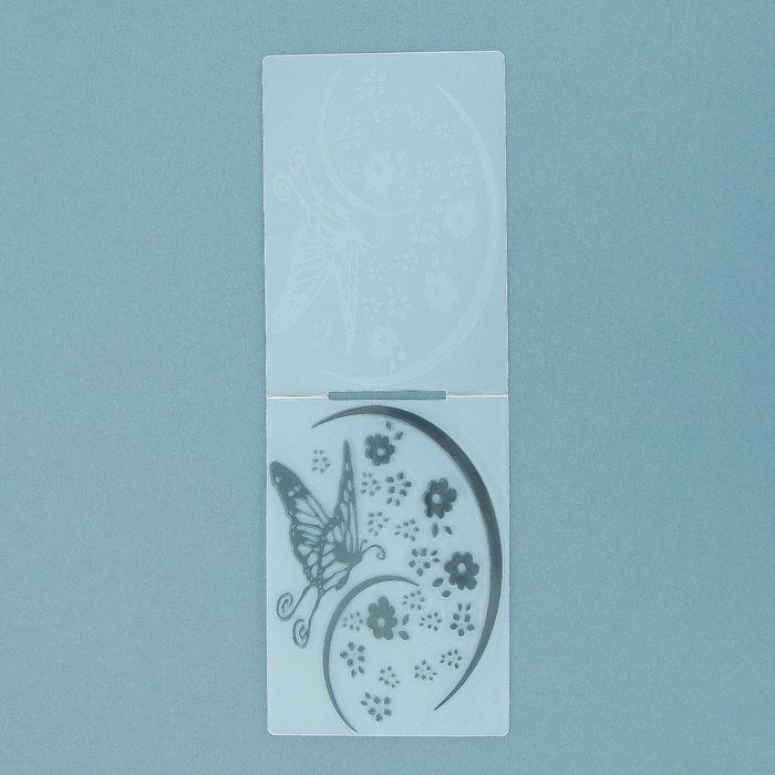 Трафарет для эмбосирования "Порхающая бабочка в цветах"