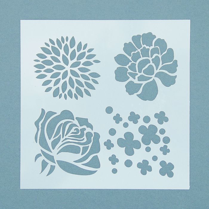 Трафарет пластик "Цветочный" 13х13 см