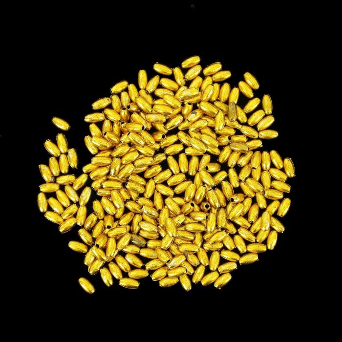 Бисер пластик "Металлический золотой" 0,6х0,3 см 8 гр