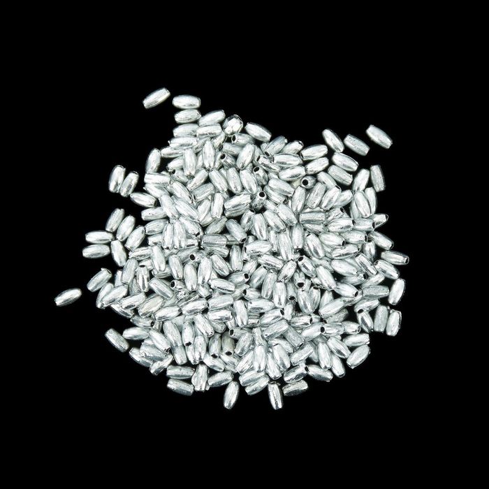 Бисер пластик "Металлический серебряный" 0,6х0,3 см 8 гр