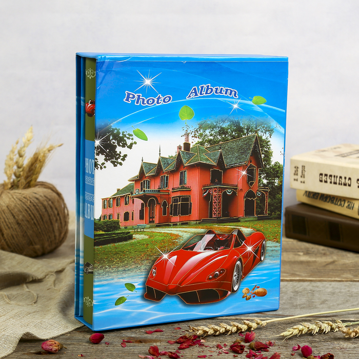Фотоальбом на 100 фото 10х15 см "Загородный дом" в коробке МИКС 26,5х21х5,5 см