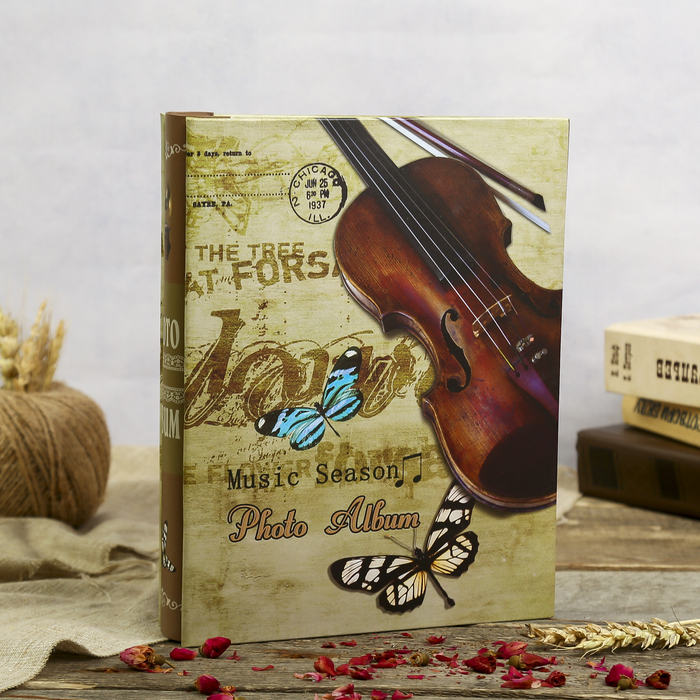 Фотоальбом на 100 фото 10х15 см "Музыкальный салон" МИКС в коробке 26,5х21х5,5 см