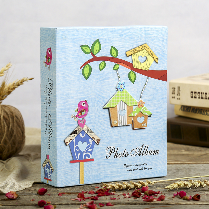 Фотоальбом на 80 фото 10х15 см "Скворечники" в коробке МИКС 19х23,5х5 см