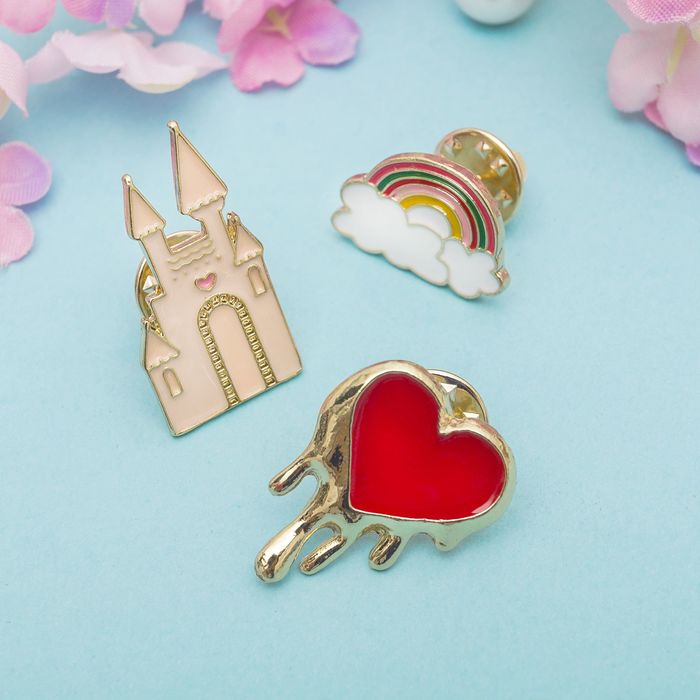 Набор значков "Замок принцессы", разноцветный в золоте