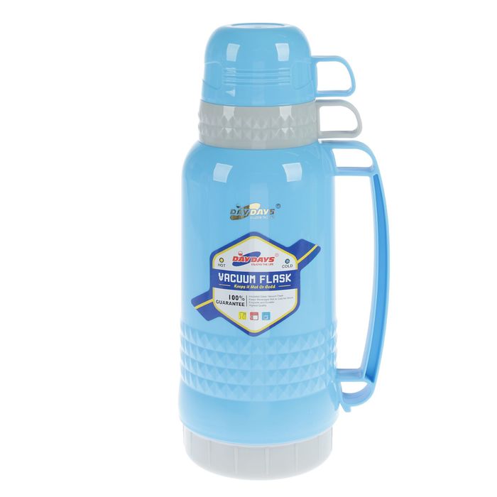 Термос 1800 мл «Призма», с ручкой, 2 кружки, микс, 15х30 см