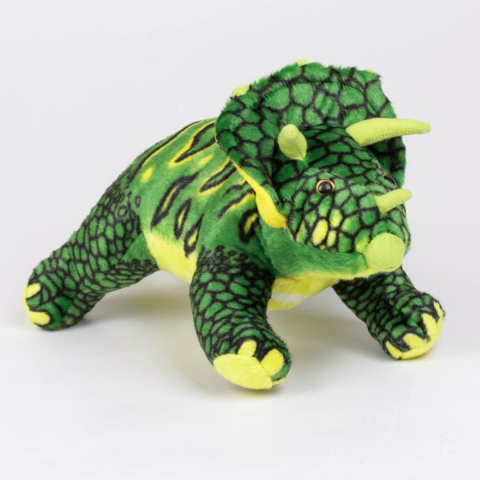 Мягкая игрушка "Динозавр Трицераптор", 40 см, зеленый