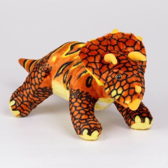 Мягкая игрушка "Динозавр Трицераптор", цвет коричневый, 40 см