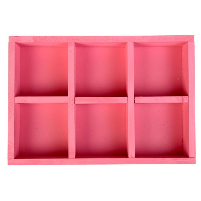 Ящик с отделениями, 28 х 18,5 х 5 см, розовый