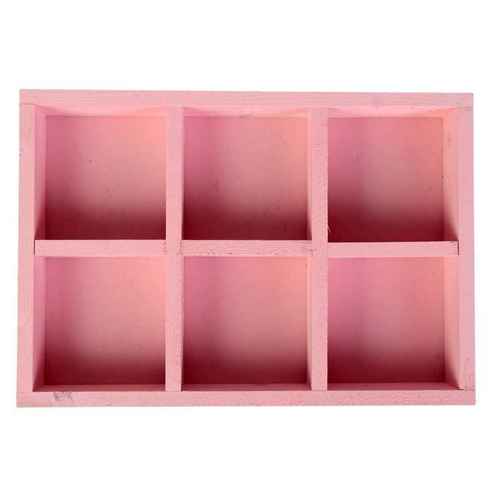 Ящик с отделениями, 28 х 18,5 х 5 см, розовый