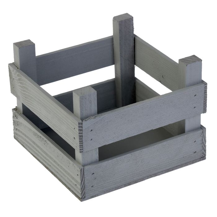 Ящик с рейками, 16 х 16 х 12 см, серый