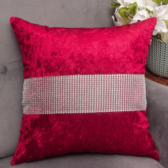 Наволочка декоративная "Этель" Девон бордо 42*42 см