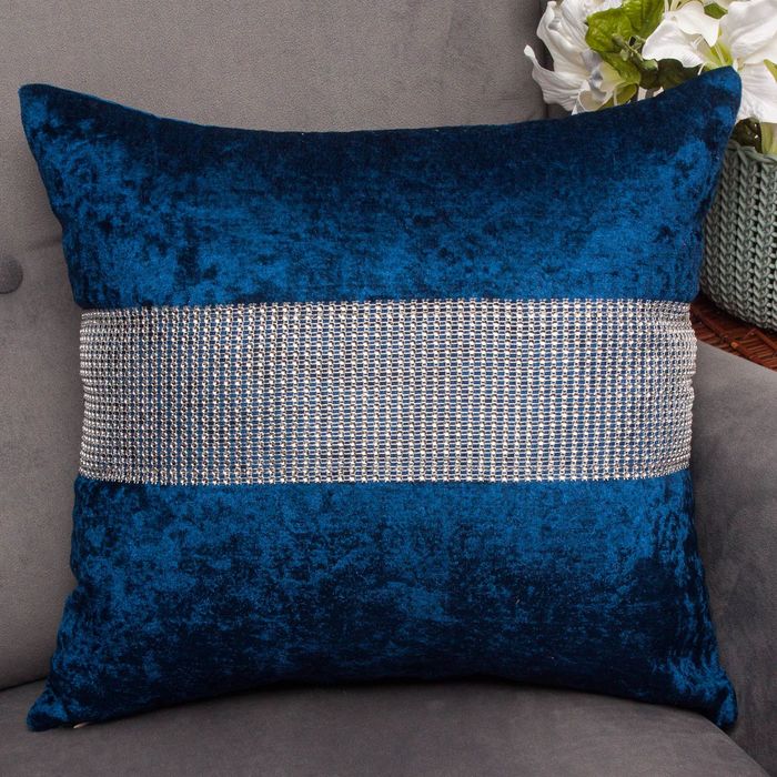 Наволочка декоративная "Этель" Девон синий 42*42 см