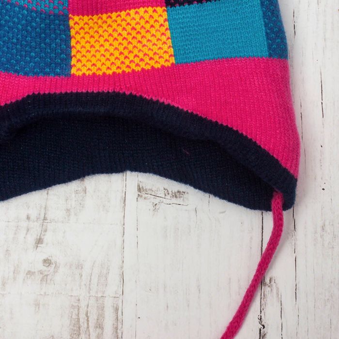 Комплект утеплённый для девочки "Клеточка" (шапка, шарф), р-р 50, цвет розовый