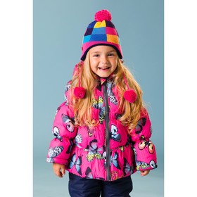 Комплект утеплённый для девочки 'Клеточка' (шапка, шарф), р-р 50, цвет розовый Ош