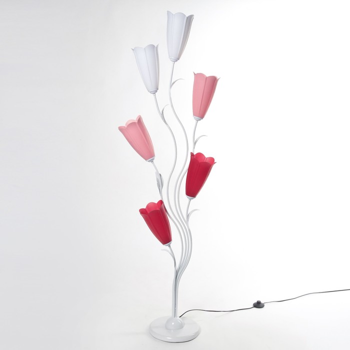 Светильник напольный 956/6 "Нарцисс" E27 6х15Вт красн./бел./роз.27х27х150 см