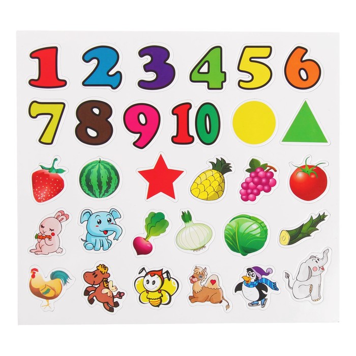 Набор развивающих магнитов "Учим цифры и формы"