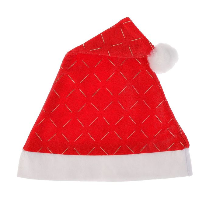 Колпак новогодний "Золотые штрихи" красный 28*40 см