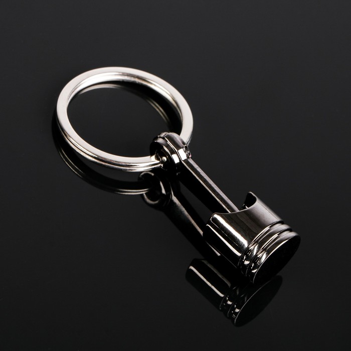 Брелок для ключей Cartage, поршень, металл, черный брелок для ключей cartage шлем мотоцикла черный