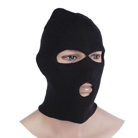 Балаклава - маска 3 отверстия, цвет чёрный Ош
